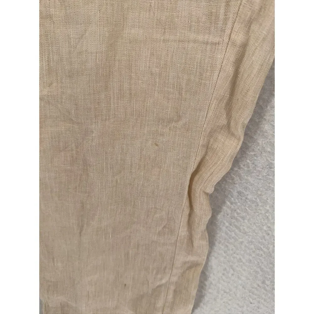 Baird McNutt Mens Beige Linen Murano Alex Fit Straight Leg Pants Sz 35x33